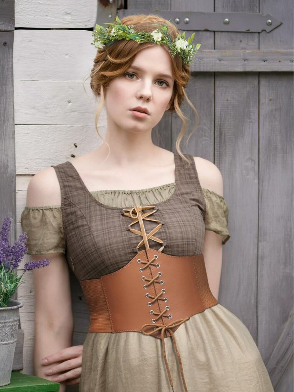 Renaissance Accessories,Lace-up Pirate Cinch Corset Belt for Women,Medieval Unde - Picture 3 of 6